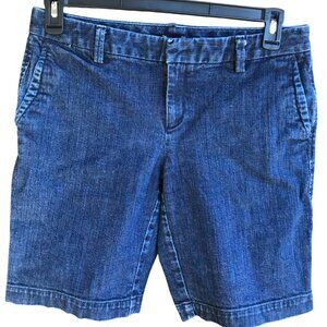 Gap Denim Jean Shorts, Mid Rise Walking Shorts Dark Wash, Size 10